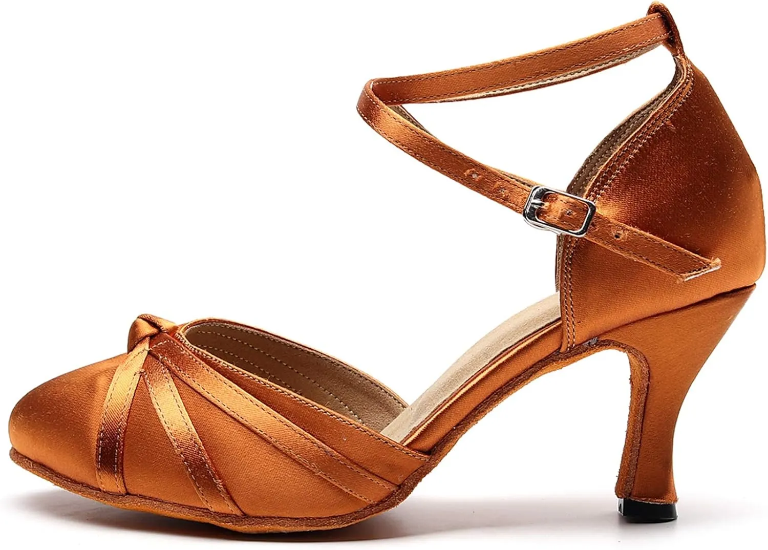 Minishion Women's Closed Toe Dance Heels Comfortable Ballroom Dancing Pumps