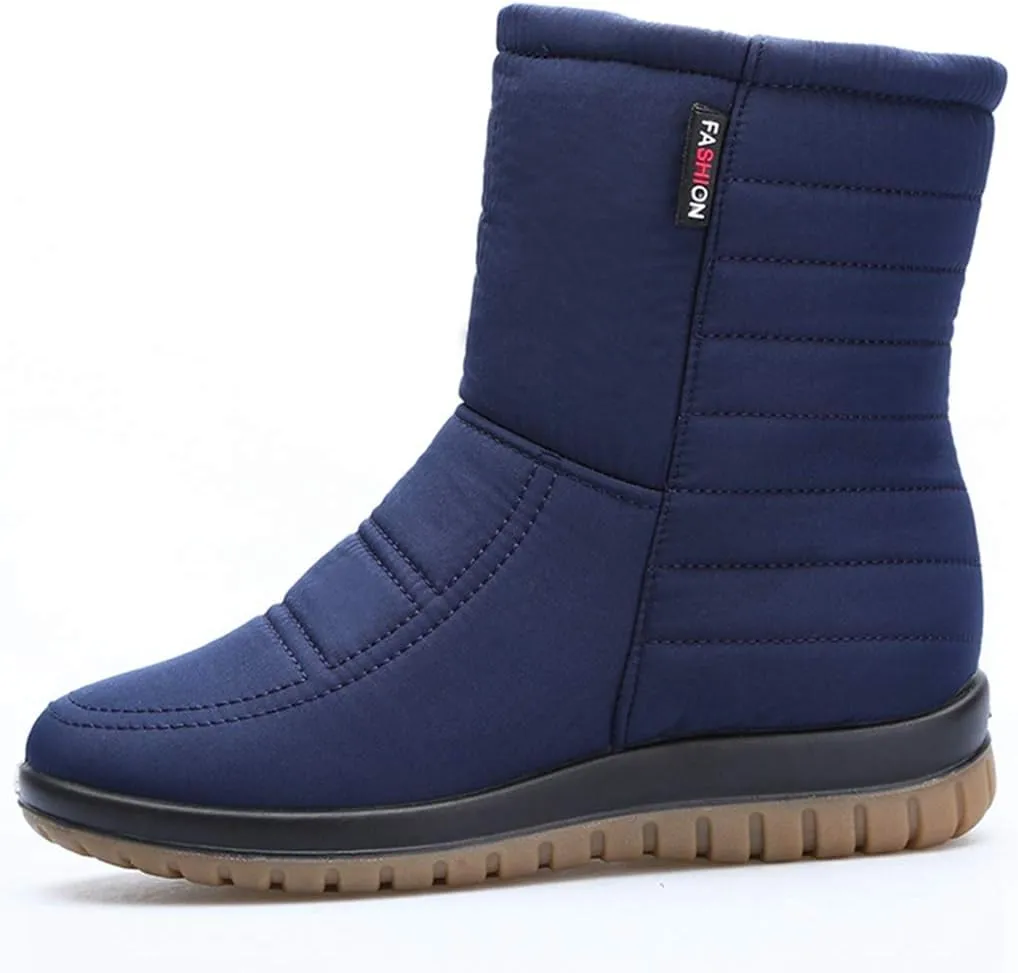MIOKE Women's Winter Waterproof Rain Snow Ankle Booties Warm Fur Zipper Anti-slip Outdoor Snow Short Boots