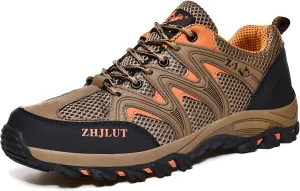 Mokcoliy]OutdoorShoes Waterproof - Men's Summer Lightweight & Women's Comfort Walking Shoes with Toe Guard, Air-Cushioned Anti-Slip Sole for Hiking, Travel, Trail Running