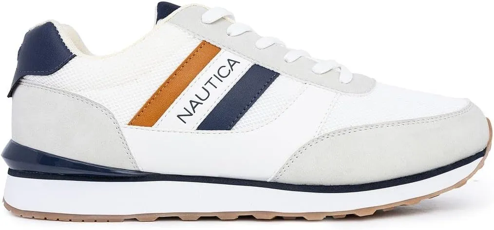 Nautica Men's Lace-Up Sneakers  Casual, Stylish, and Comfortable for Walking