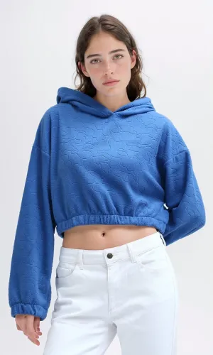 O200789 - Regular Fit Solid Blue Winter Hoodie