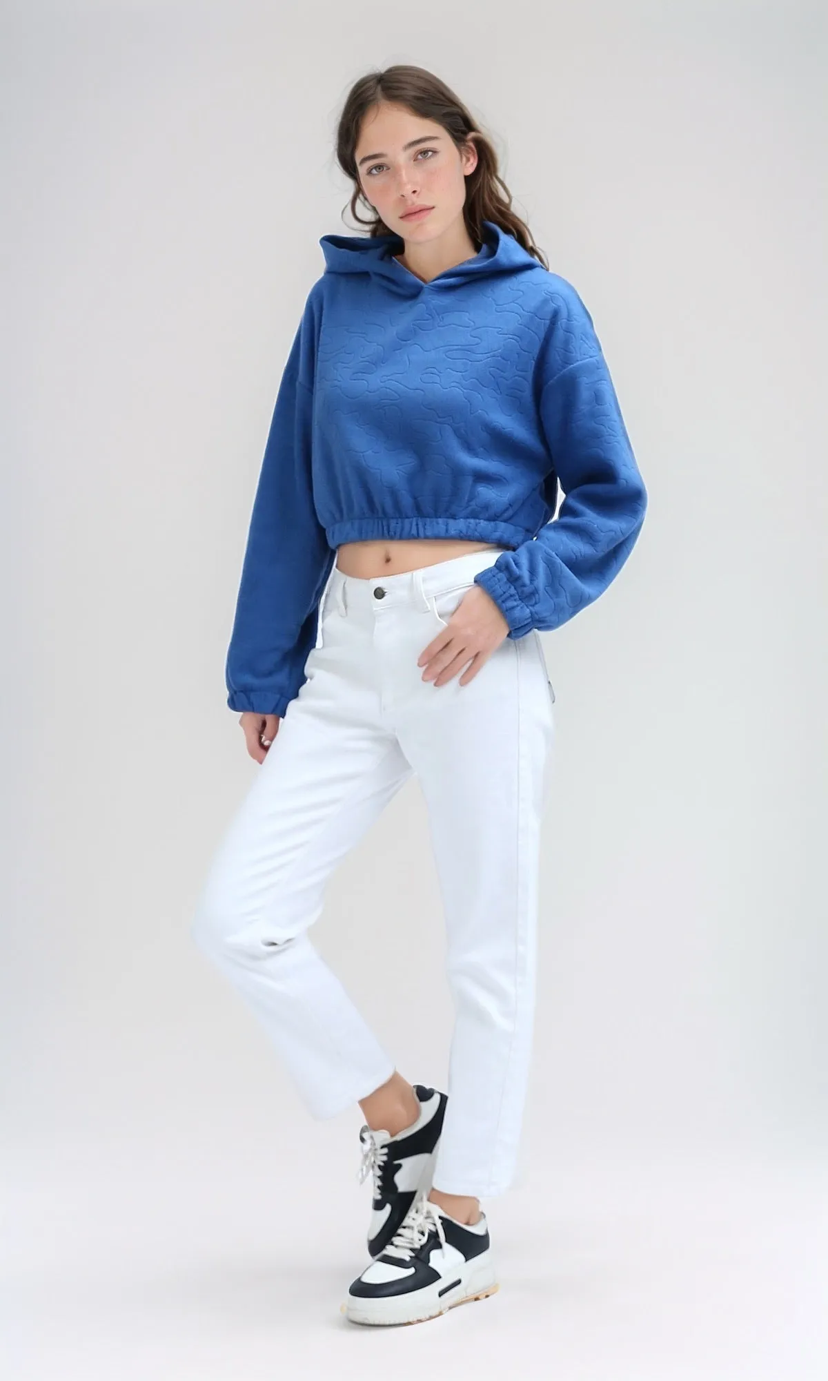 O200789 - Regular Fit Solid Blue Winter Hoodie