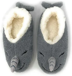 ooohyeah Womens Funny Fuzzy Animal Slippers, Cute Cozy Non-Slip House Slippers for Women, Manatee Splash