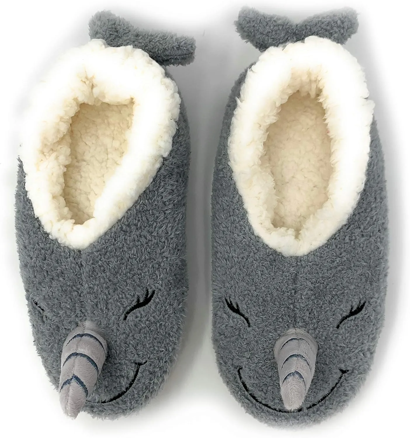 ooohyeah Womens Funny Fuzzy Animal Slippers, Cute Cozy Non-Slip House Slippers for Women, Manatee Splash