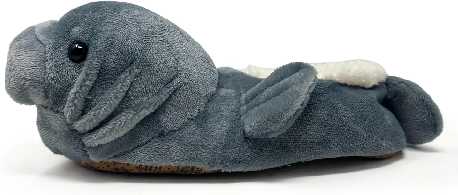ooohyeah Womens Funny Fuzzy Animal Slippers, Cute Cozy Non-Slip House Slippers for Women, Manatee Splash