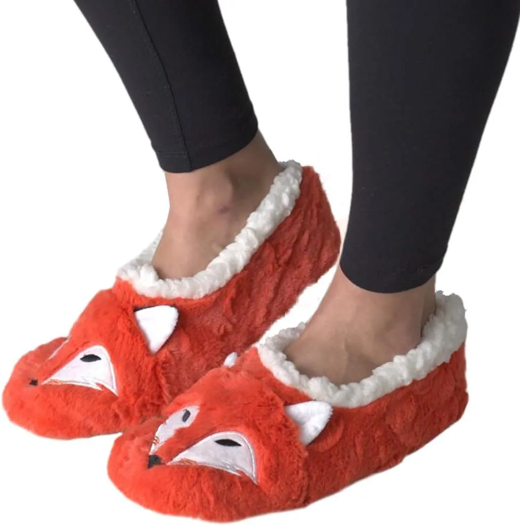 ooohyeah Womens Funny Fuzzy Animal Slippers, Cute Cozy Non-Slip House Slippers for Women, Manatee Splash