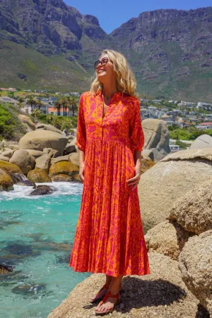 Orange & Pink Tie Dye Weekend Dress