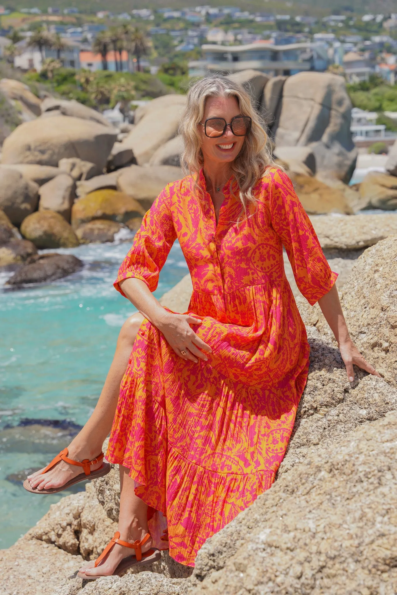 Orange & Pink Tie Dye Weekend Dress