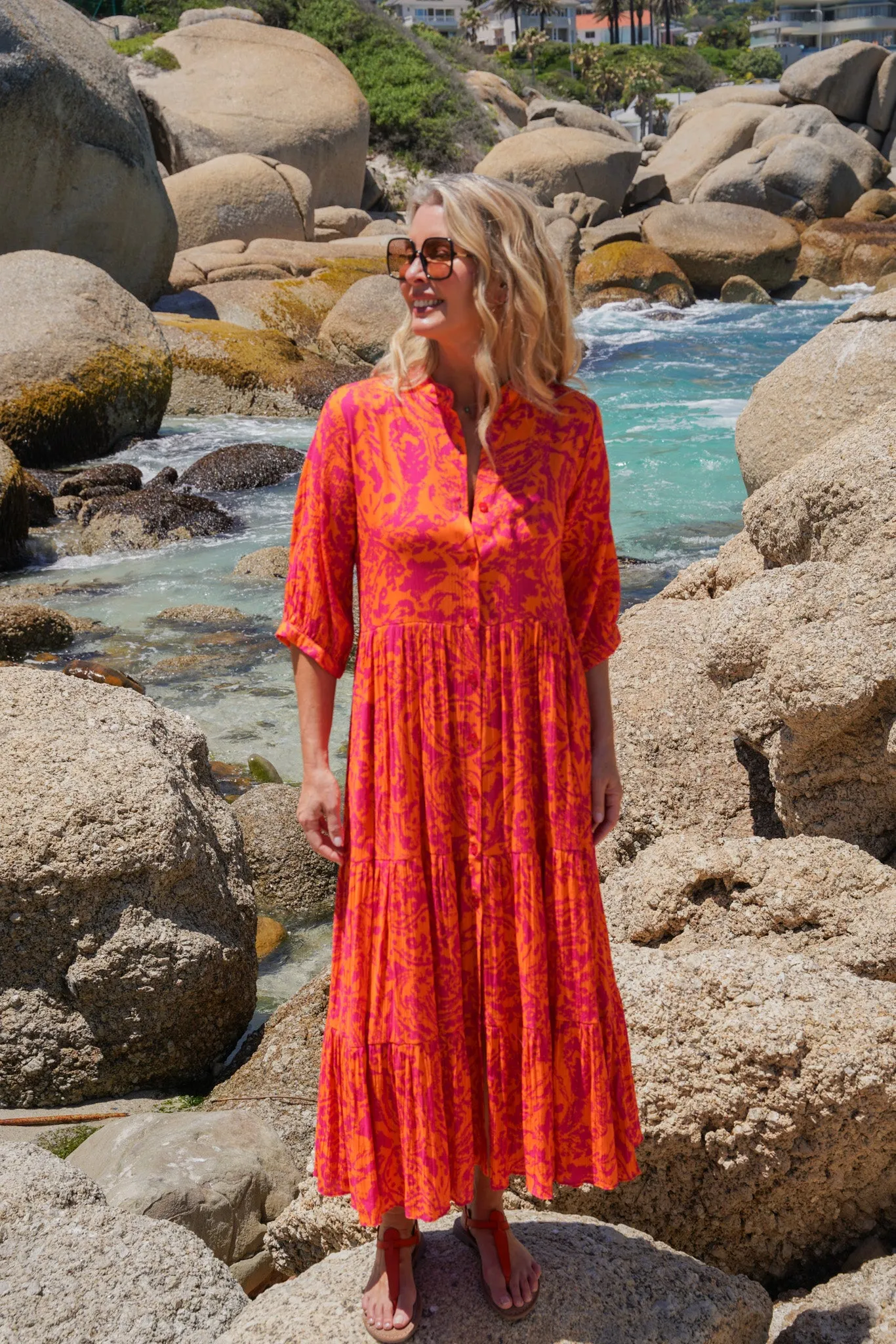 Orange & Pink Tie Dye Weekend Dress