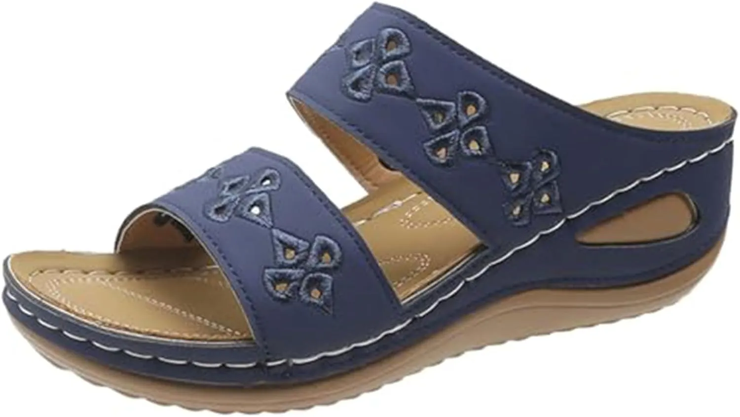 Platform Shoes for Women Wedge Sandals Non Slip Arch Support Sandals Lightweight Memory Foam Platform Shoes Comfortable Walking Slide for Plantar Fasciitis