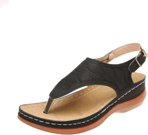 Sandals for Women Arch Support Flip Flops Platform Wedge Sandals Comfortable Buckle Ankle Strap Dressy Summer Casual Beach Shoes