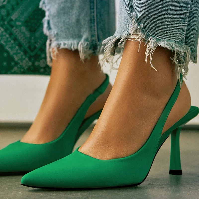 Sexy Heel Sandal Shoes Thin High Heels Stiletto Toe Pump Shoes Mules