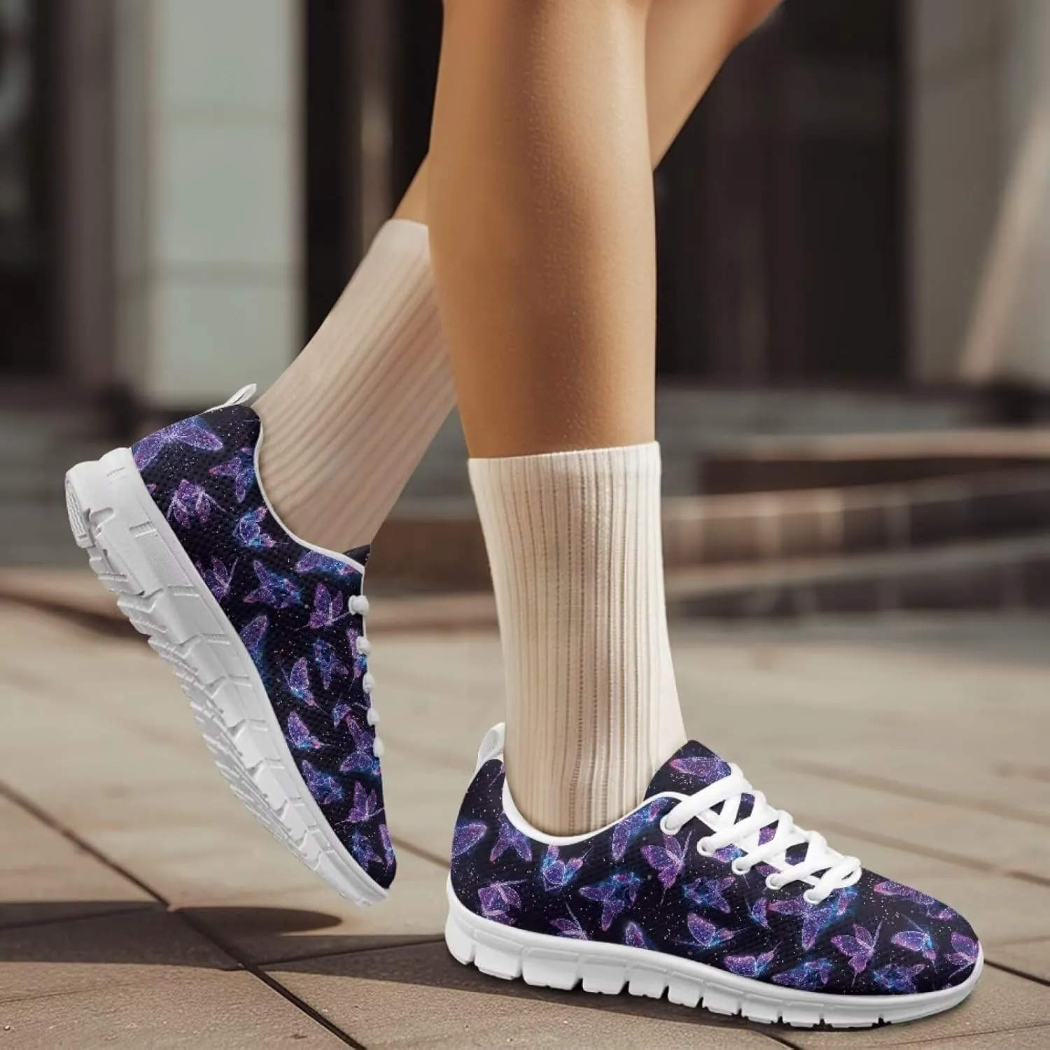 Shoes Women Casual Cozy Tennis Walking Athletic Sneakers Workout Lace-Up Breathable Lightweight Shoes for Ladies US 5-12