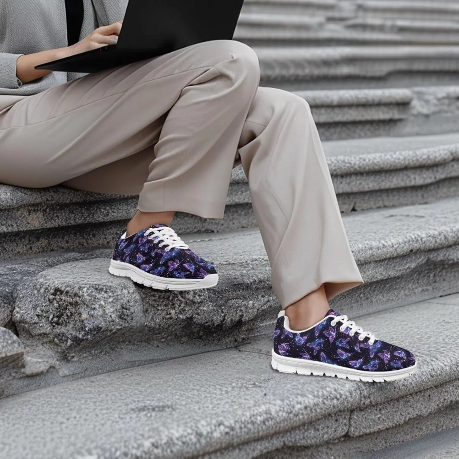 Shoes Women Casual Cozy Tennis Walking Athletic Sneakers Workout Lace-Up Breathable Lightweight Shoes for Ladies US 5-12