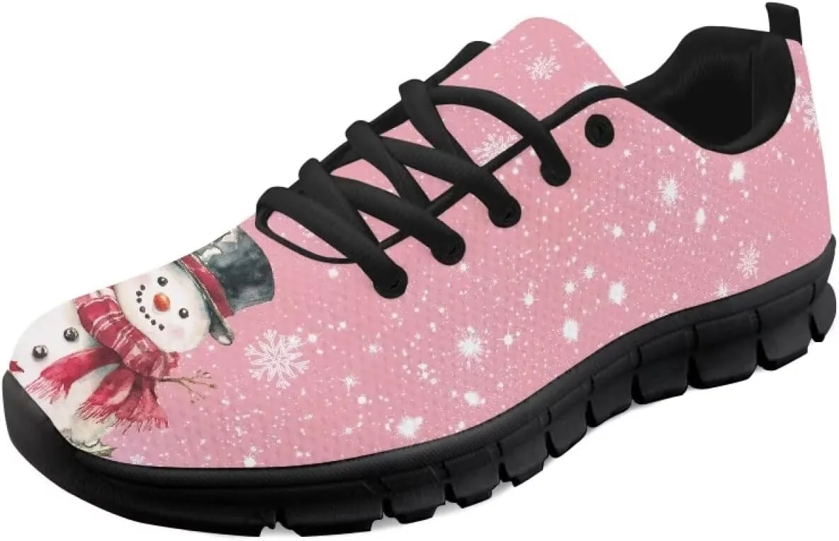 Sneakers Women Comfortable Non-Slip Breathable Lace Up Road Running Shoes for Women Tennis Workout Holiday Sneakers US 5-12