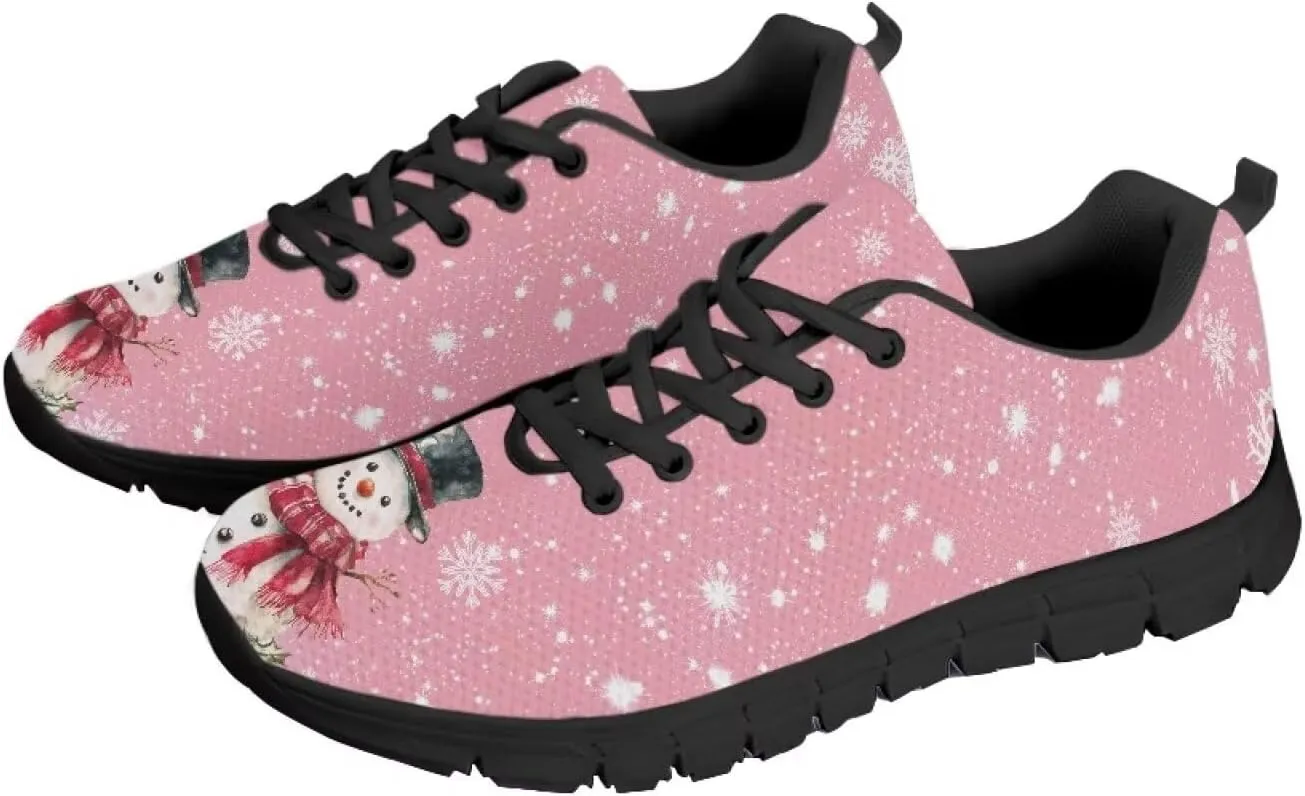Sneakers Women Comfortable Non-Slip Breathable Lace Up Road Running Shoes for Women Tennis Workout Holiday Sneakers US 5-12