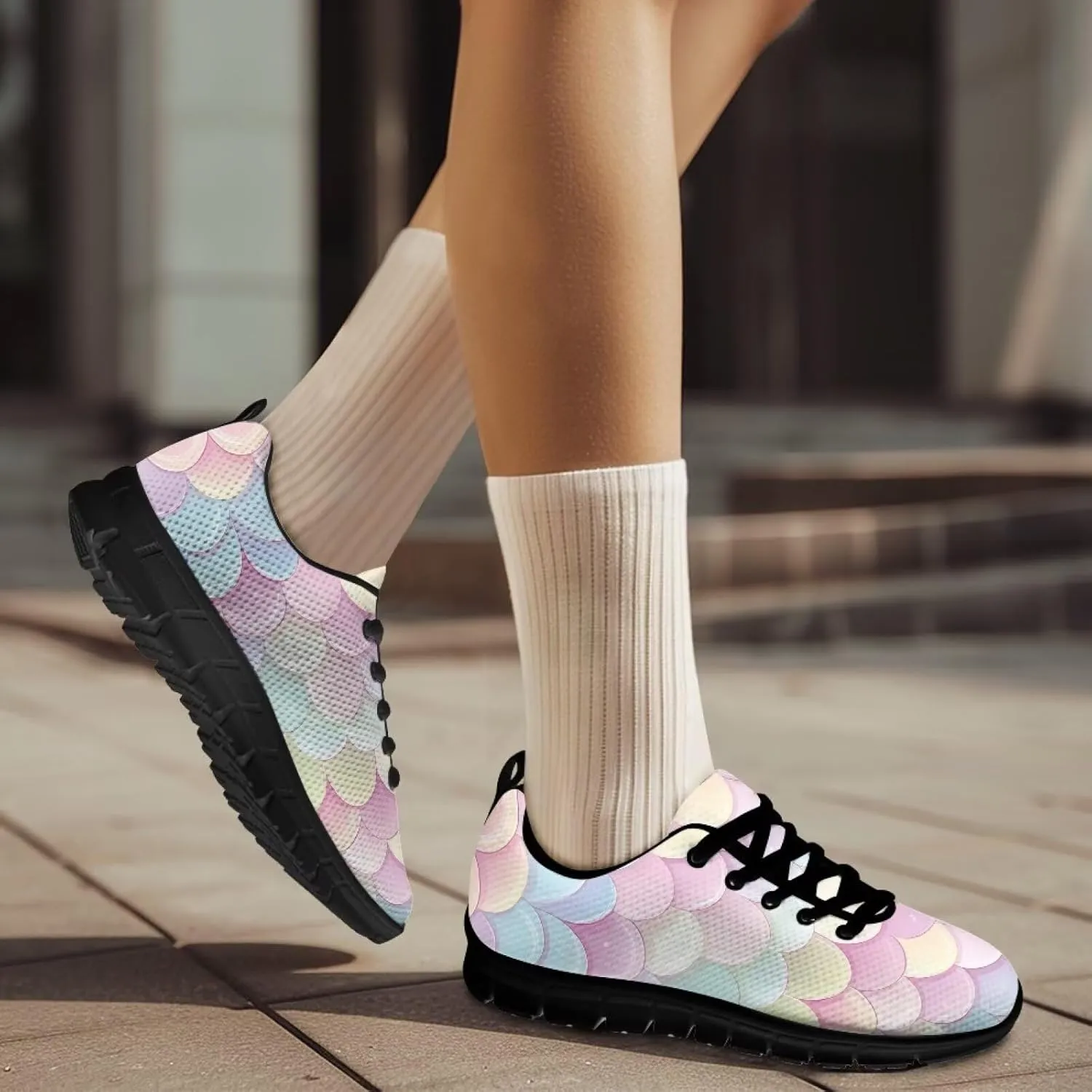 Sneakers Women Comfortable Non-Slip Tennis Hiking Shoes for Women Breathable Lace Up Workout Holiday Running Sneakers US 5-12