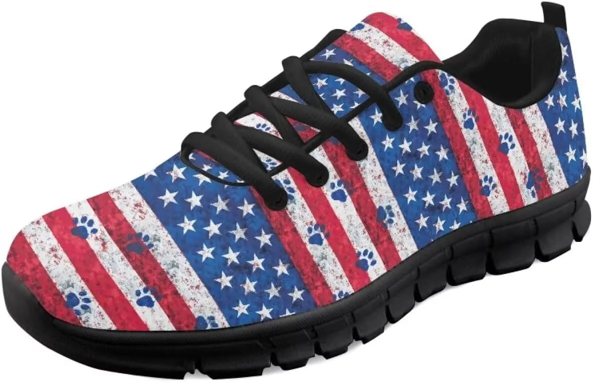 Sneakers Women Print Shoes Flat Comfortable Lace Up Low-Top Running Workout Shoes Women Anti-Slip Sport Outdoor Hiking Sneakers Ladies US 5-12