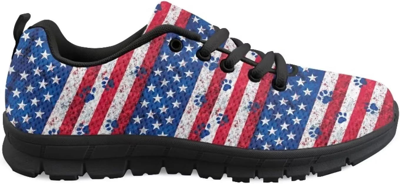 Sneakers Women Print Shoes Flat Comfortable Lace Up Low-Top Running Workout Shoes Women Anti-Slip Sport Outdoor Hiking Sneakers Ladies US 5-12