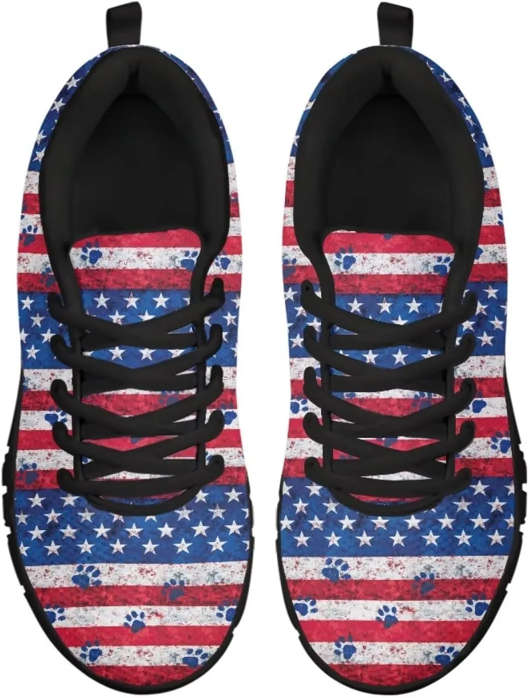 Sneakers Women Print Shoes Flat Comfortable Lace Up Low-Top Running Workout Shoes Women Anti-Slip Sport Outdoor Hiking Sneakers Ladies US 5-12