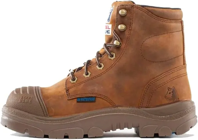 Steel Blue Men's Argyle Scuff Steel Toe Safety Boot, Brown