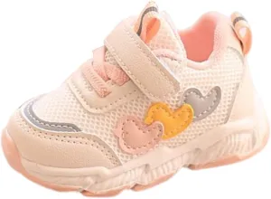 Stylish Boys Sneakers Kids Sports Mesh Footwear Unisex Cartoon Heart Design Perfect for Toddlers 3 to 18 Months