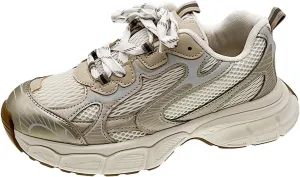 TERBOFIN Women's Mesh Breathable Running Tennis Shoes Platform Fashion Casual Sneakers Chunky Daddy Shoes Non Slip Gym Workout Walking Shoes