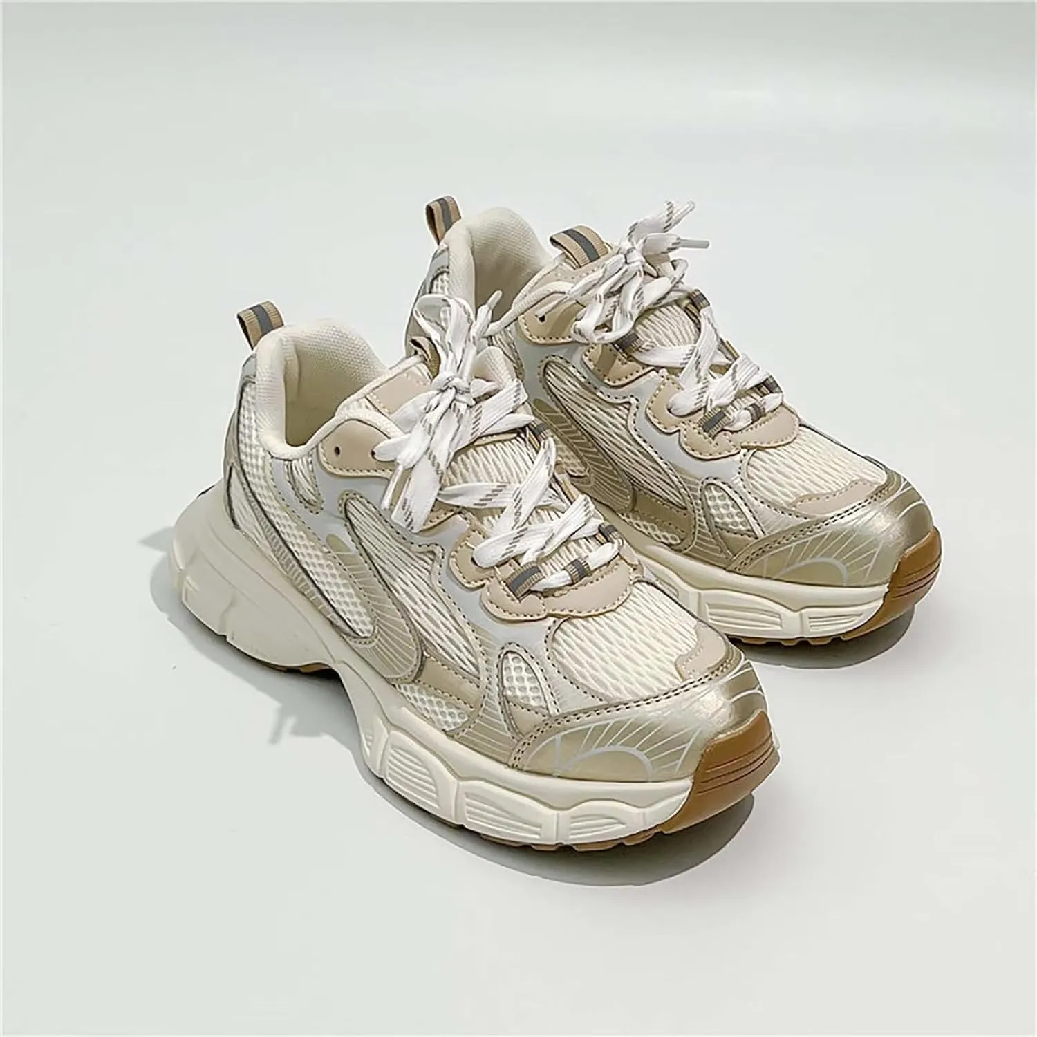 TERBOFIN Women's Mesh Breathable Running Tennis Shoes Platform Fashion Casual Sneakers Chunky Daddy Shoes Non Slip Gym Workout Walking Shoes