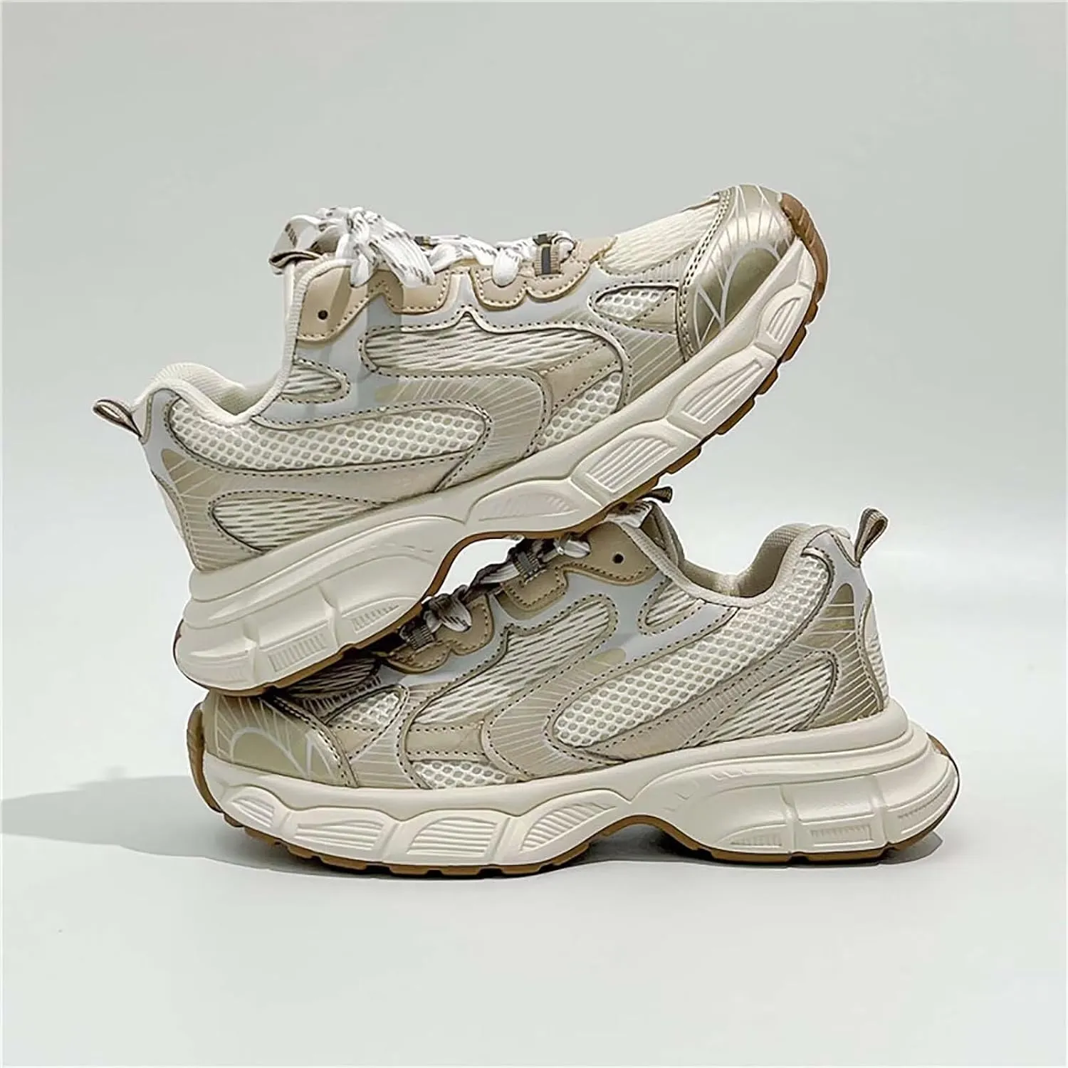 TERBOFIN Women's Mesh Breathable Running Tennis Shoes Platform Fashion Casual Sneakers Chunky Daddy Shoes Non Slip Gym Workout Walking Shoes