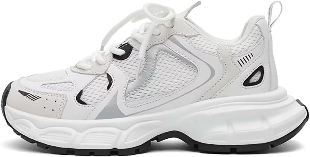 TERBOFIN Women's Mesh Breathable Running Tennis Shoes Platform Fashion Casual Sneakers Daddy Shoes Non Slip Gym Workout Walking Shoes for Girls