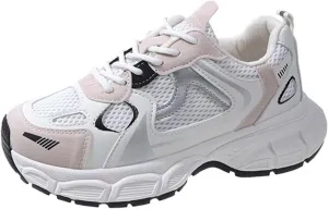 TERBOFIN Women's Mesh Breathable Running Tennis Shoes Platform Fashion Casual Sneakers Daddy Shoes Non Slip Gym Workout Walking Shoes for Girls
