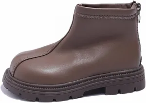 Toddler Girls Zipper Ankle Boots Low Chunky Heel Mary Jane Dress Booties Water-proof Outdoor helsea Boots
