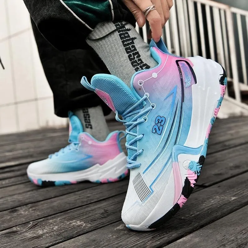 Unisex Basketball Shoes Lightweight Breathable Non Slip Fashionable Running Boots