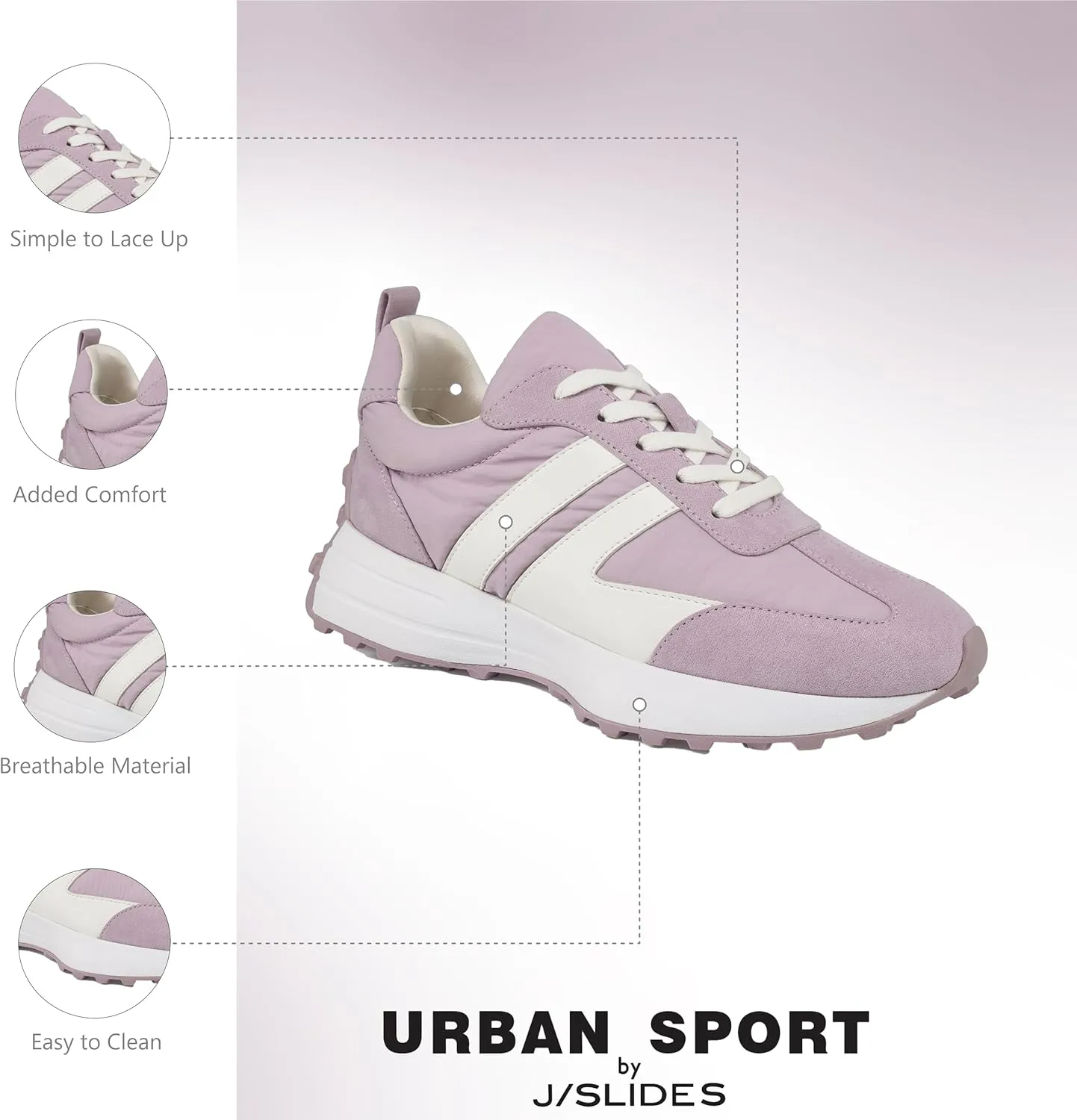 Urban Sport by J/Slides JRDN-Jolie Women's Casual Sneaker | Comfortable Running & Walking Shoes for Women | Stylish Footwear