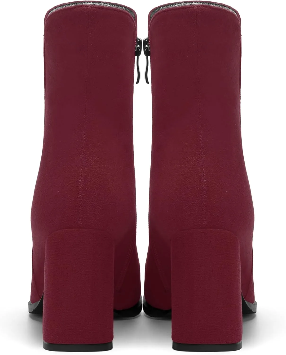 WAYDERNS Womens Dress Round Toe Zip Suede Outdoor Chunky High Heel Ankle High Boots 3.3 Inch