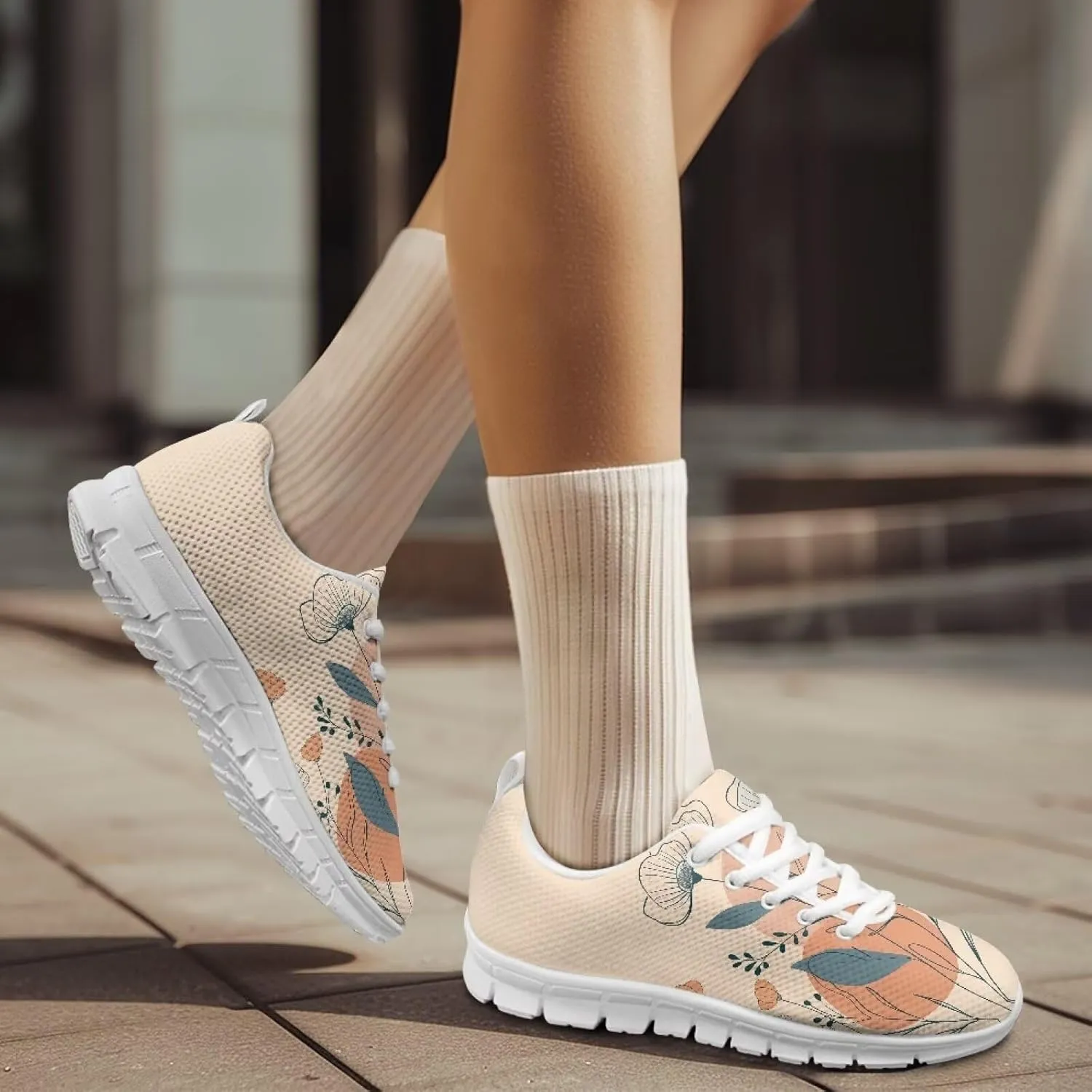 Women Non-Slip Running Shoes Casual Lightweight Workout Shoes Lace-Up Exercise Shoes Breathable Walking Shoes Athletic Sneakers US 5-12