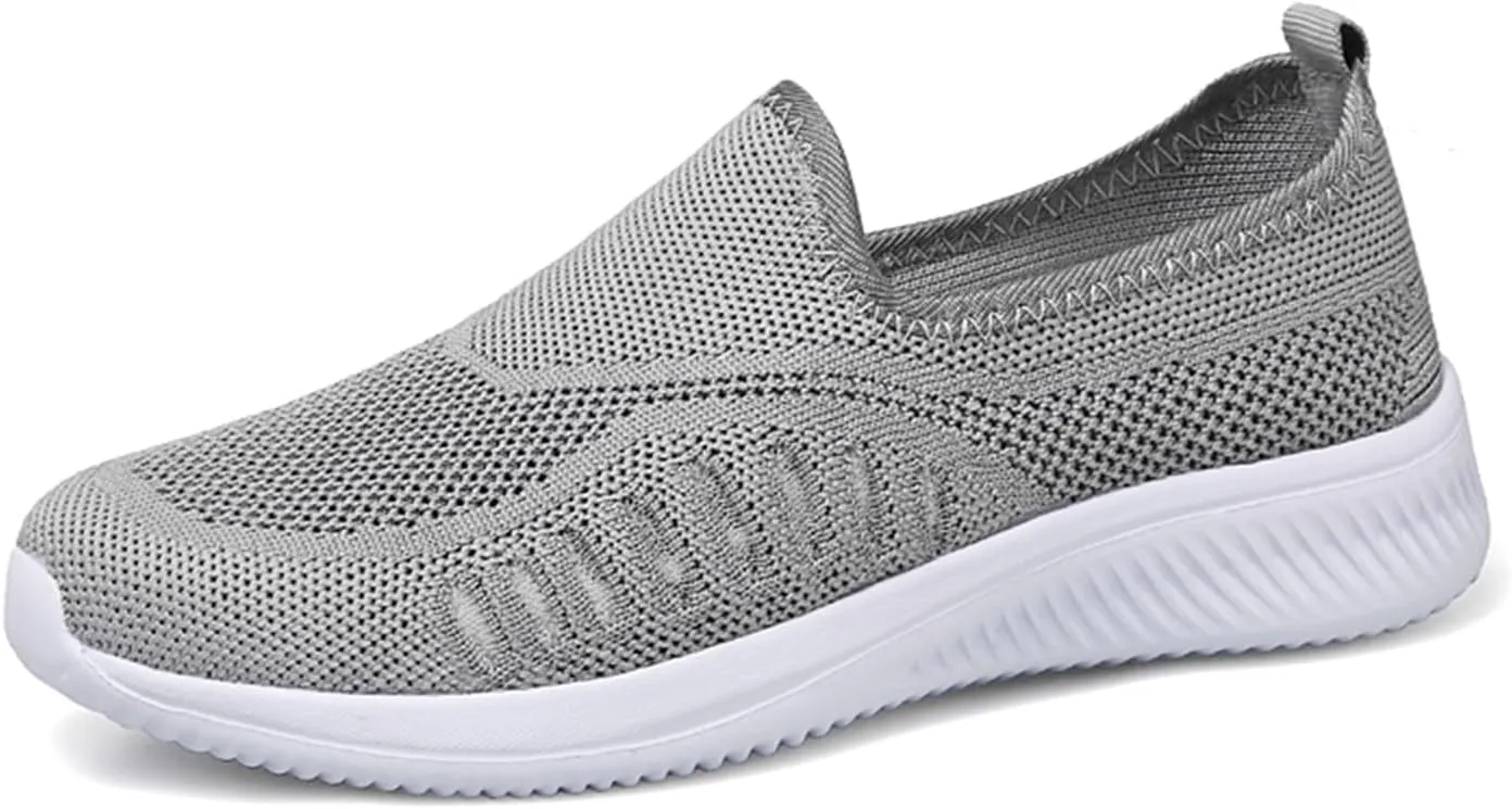 Womens Knitting Platform Orthopedic Sneakers Comfor Non Slip Out Increase Height Casual Walking Shoes Fashionable Slip-On Mom Shoes Anti Slip Breathable Nurse Work Shoes