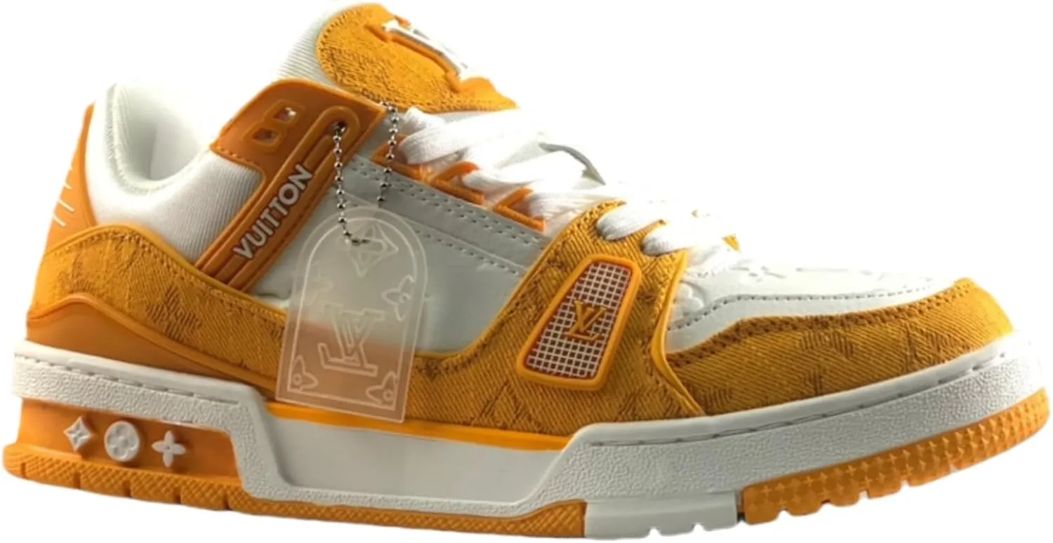 Women's Men's Trainer Sneakers in Neutral Colorblock Leather Fashion Indoor Outdoor Leather Sneakers Breathable Non-Slip Running Shoes