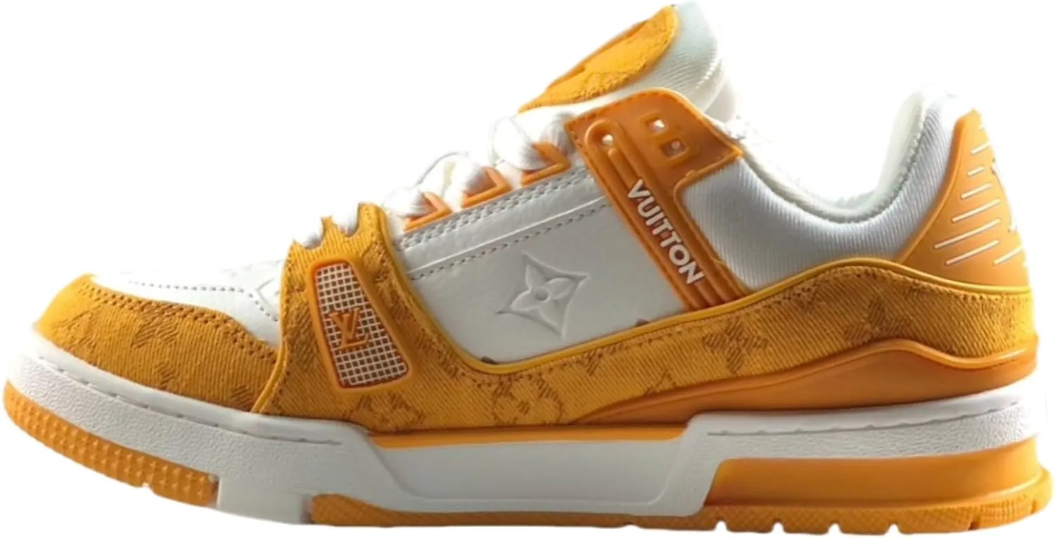 Women's Men's Trainer Sneakers in Neutral Colorblock Leather Fashion Indoor Outdoor Leather Sneakers Breathable Non-Slip Running Shoes