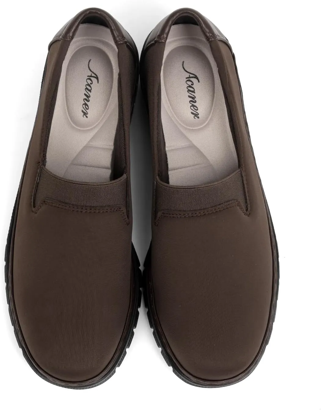 Womens Orthopedic Loafers Round Toe Comfortable Slip-on Bunions Work Shoes Stretchy Walking Orthotic Shoes with Arch Support