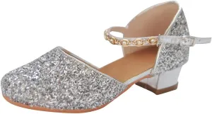 Women's Prom Ballroom Latin Dance Shoes Square Dance Shoes Sandals Leather Heeled Sandals