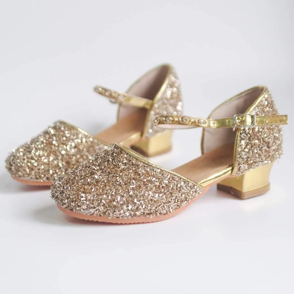 Women's Prom Ballroom Latin Dance Shoes Square Dance Shoes Sandals Leather Heeled Sandals