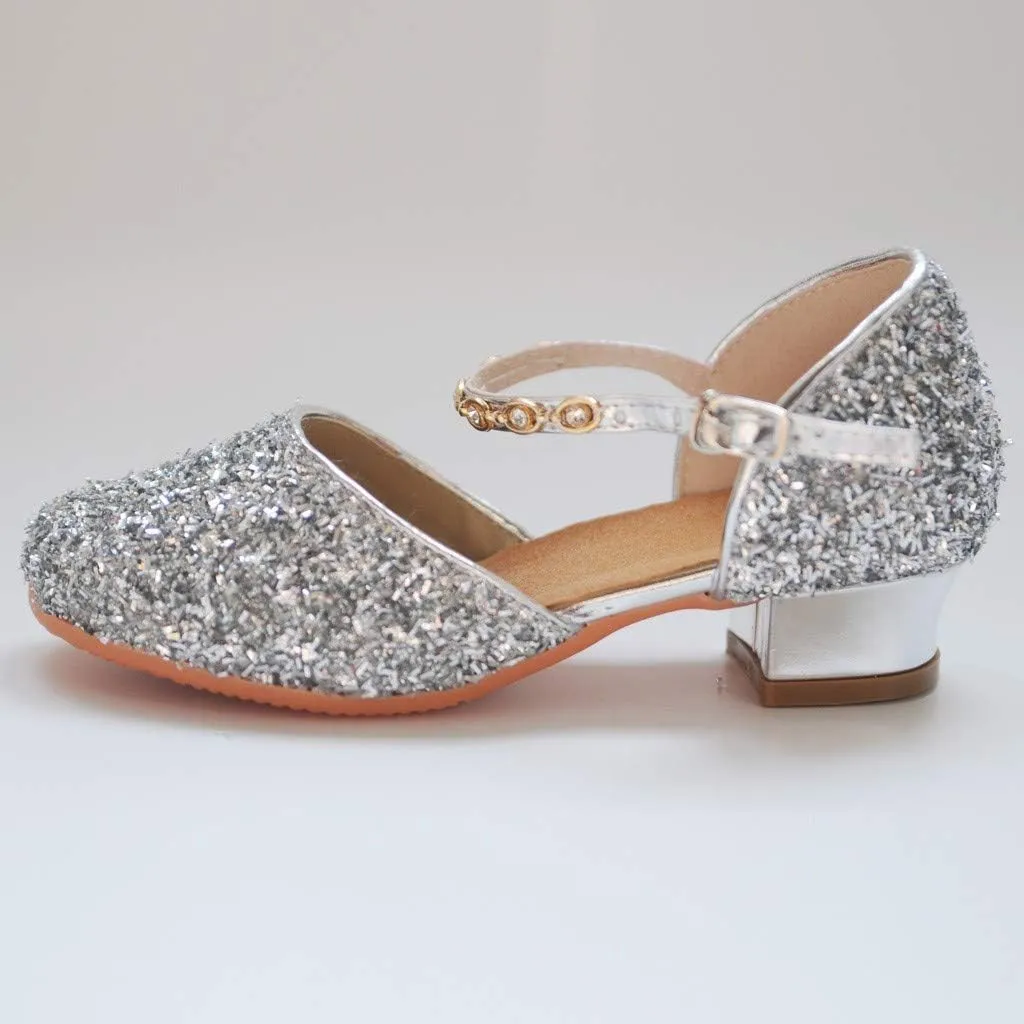 Women's Prom Ballroom Latin Dance Shoes Square Dance Shoes Sandals Leather Heeled Sandals