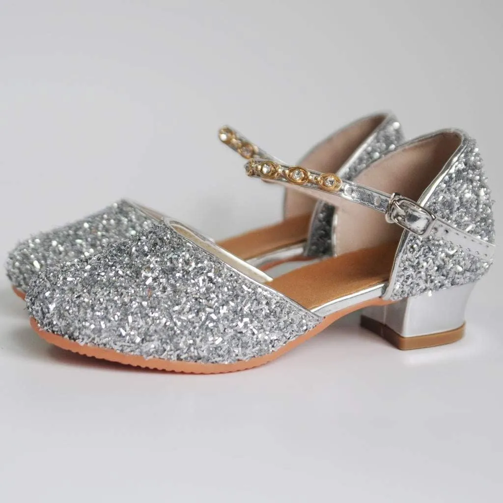 Women's Prom Ballroom Latin Dance Shoes Square Dance Shoes Sandals Leather Heeled Sandals