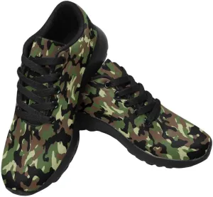 Women's Running Shoes - Casual Breathable Athletic Tennis Sneakers Fashionable Camouflage Pattern, Millatry Print