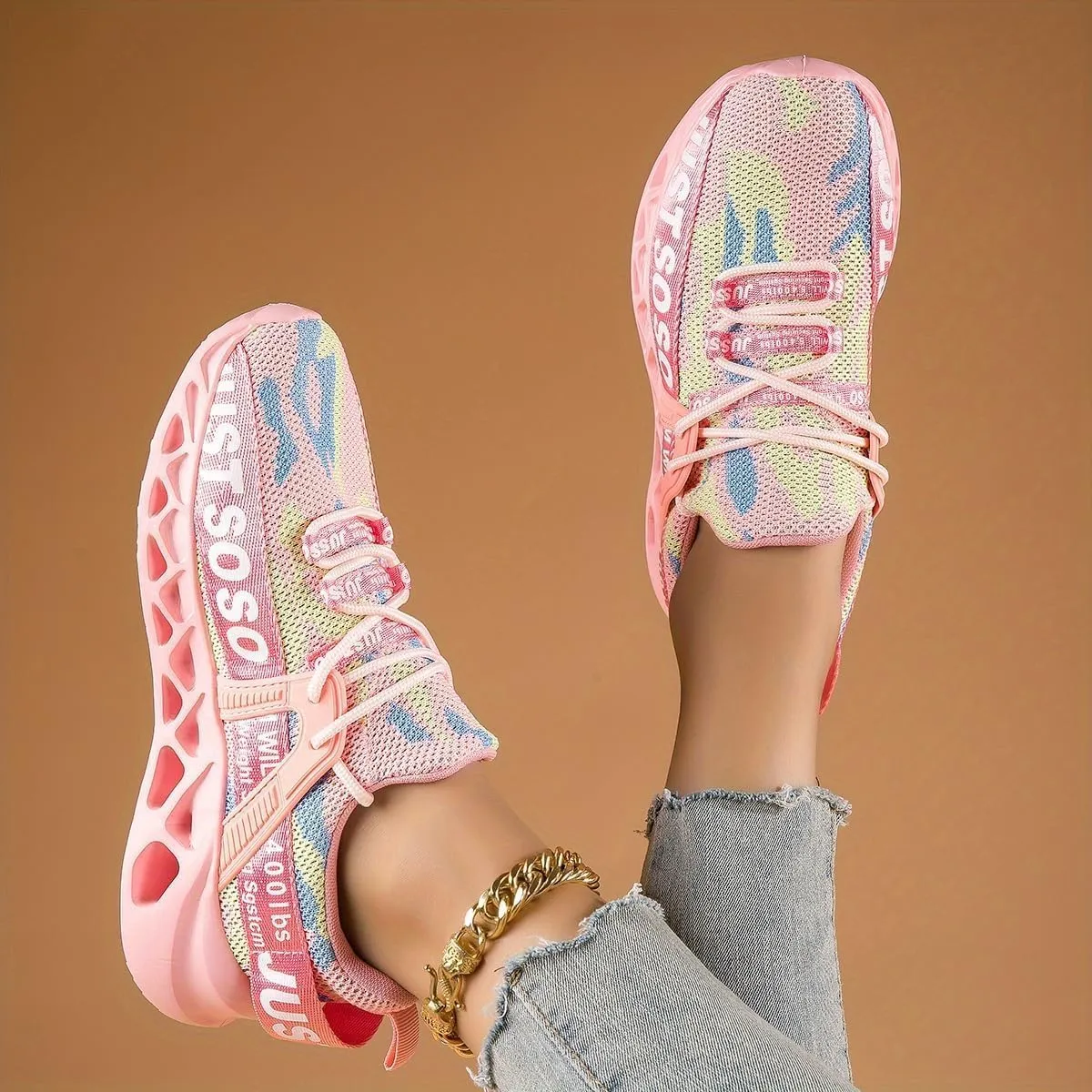Women's Running Shoes - Lightweight Breathable Tennis Shoes with Soft Sole for Women, Fashion Lace-Up Athletic Sneakers