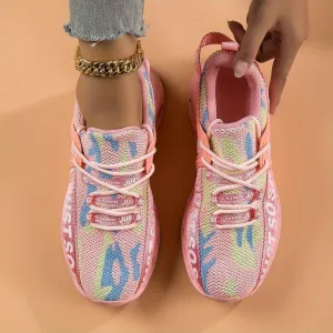 Women's Running Shoes - Lightweight Breathable Tennis Shoes with Soft Sole for Women, Fashion Lace-Up Athletic Sneakers