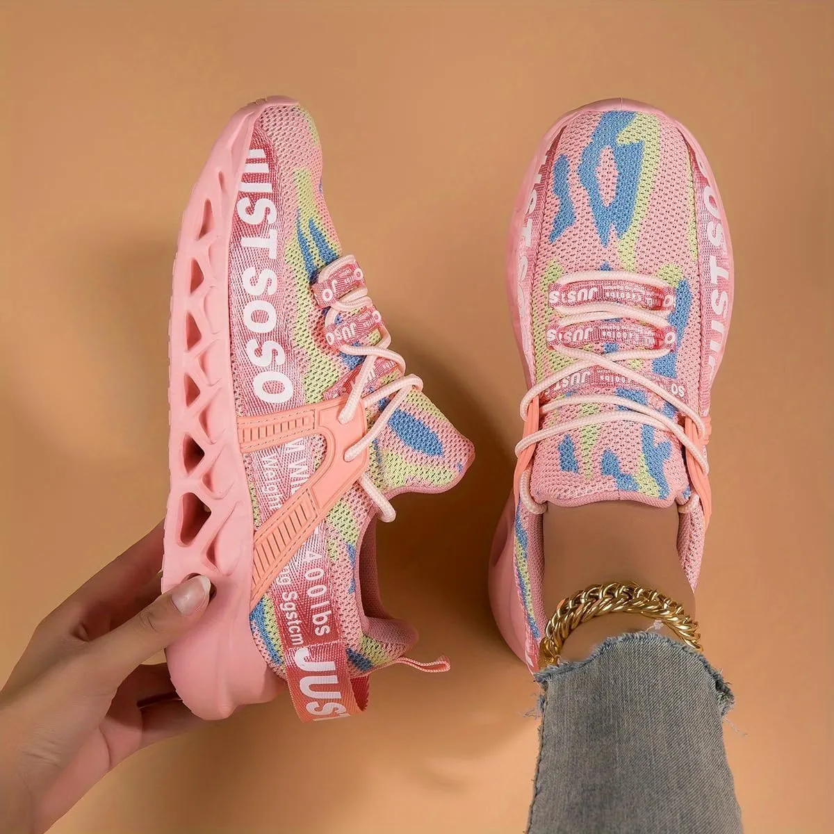 Women's Running Shoes - Lightweight Breathable Tennis Shoes with Soft Sole for Women, Fashion Lace-Up Athletic Sneakers