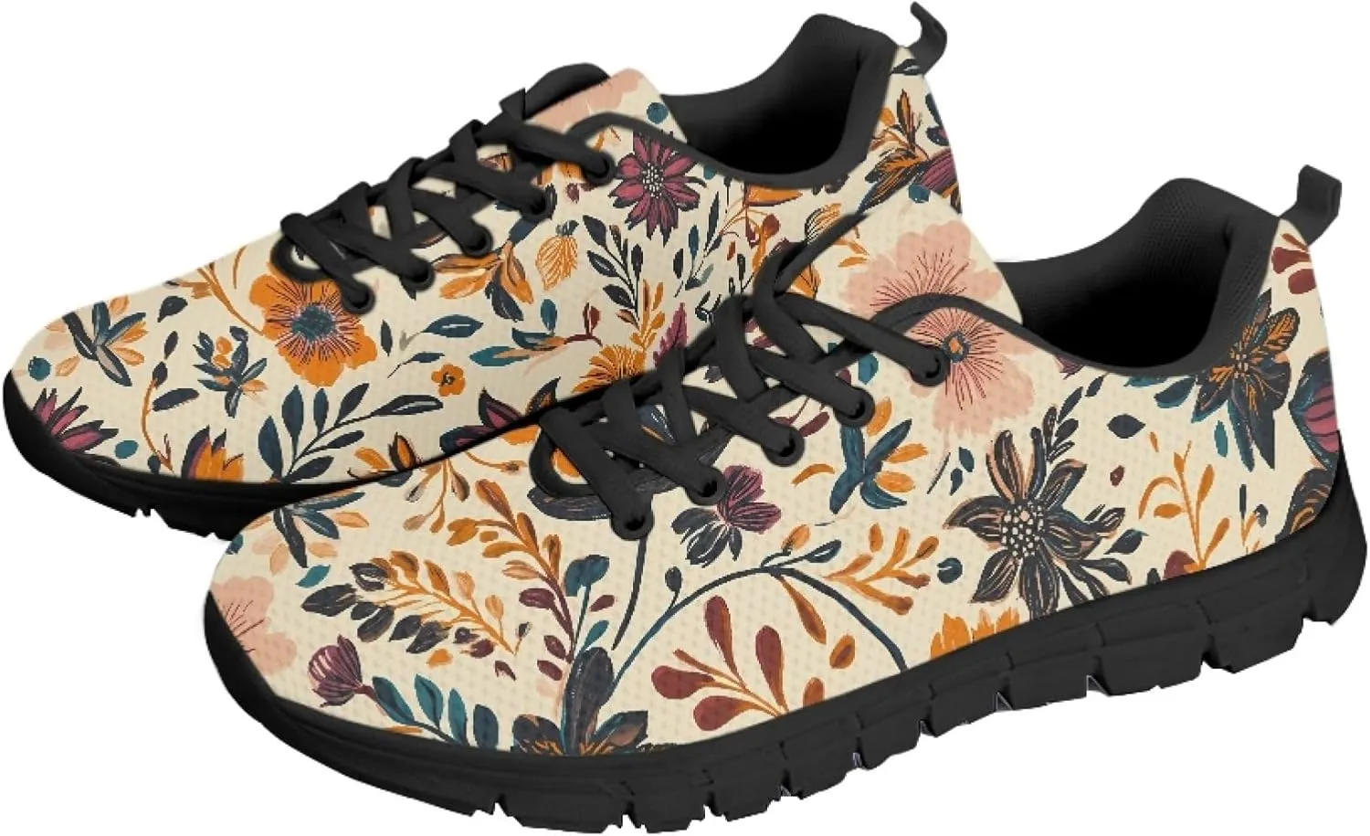 Womens Running Shoes Trainer Sports Causal Travel Sneaker Walking Low Heel Lace up Breathable Flexible Sneaker for Adults Teens