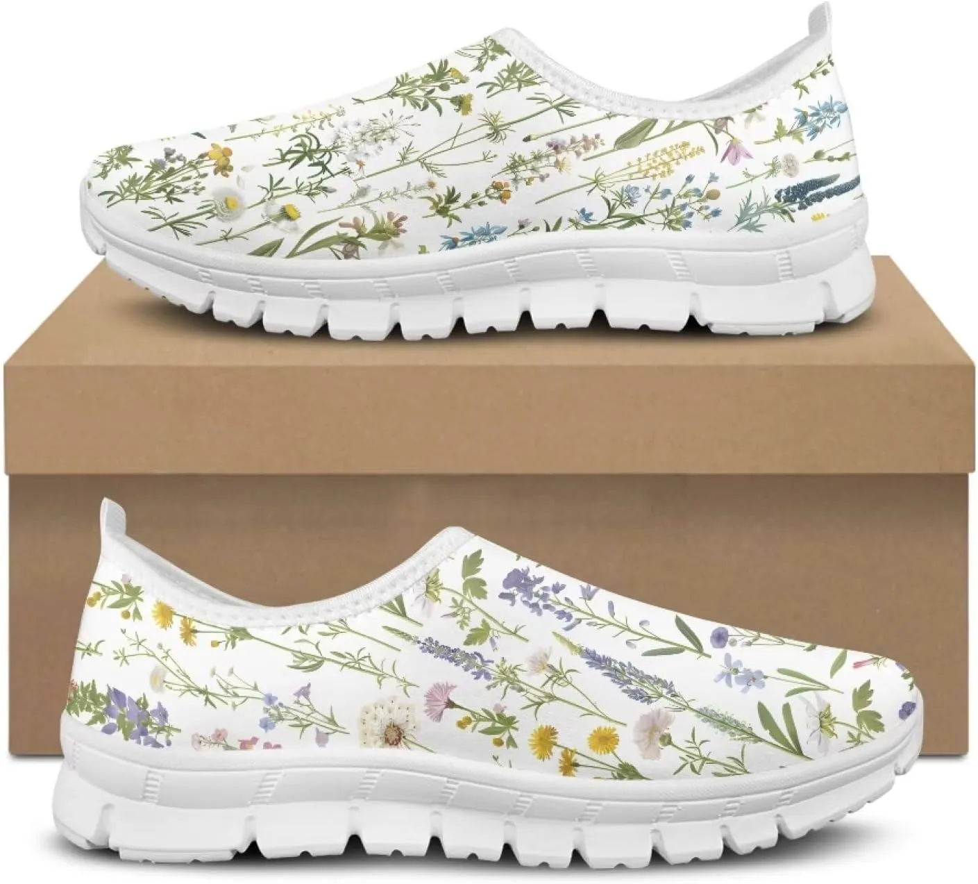 Women's Sneakers Comfy Breathable Lightweight Low Cut Non Slip Walking Running Shoes Valentine's Prints